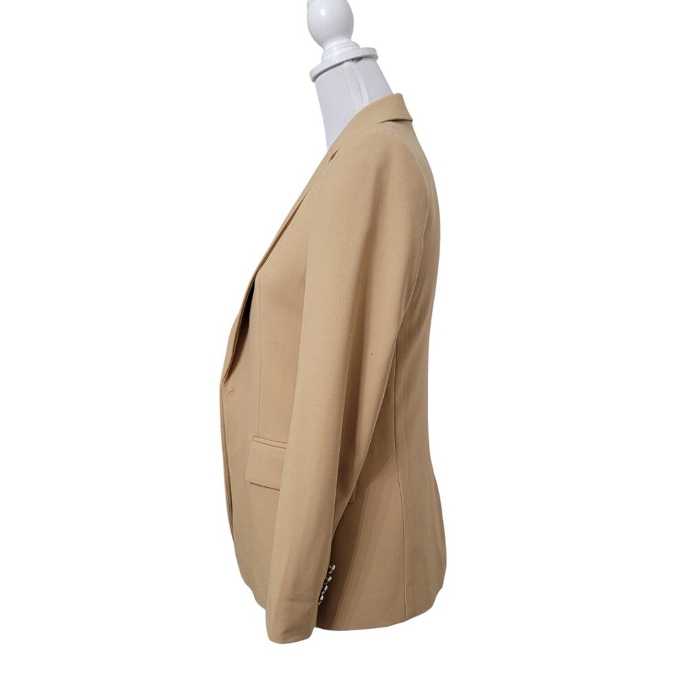 Club Monaco Size 2 Beige Summer Wool Blend Blazer. FLAWED - Picture 4 of 15